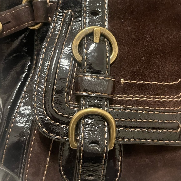 Rare Coach Dark Brown and Black Leather Shoulder Bag in great condition - Picture 3 of 11